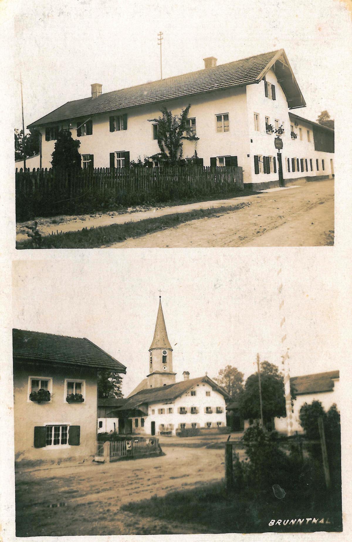 Postkarte Brunnthal Bäckerei