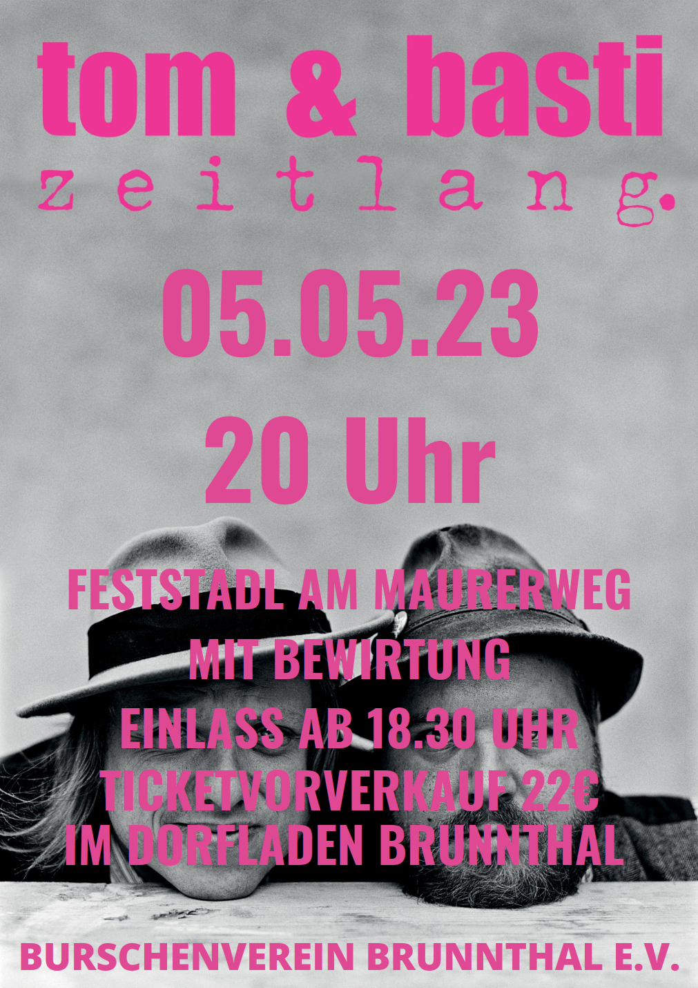 Plakat mit Bild von Tom & Basti
