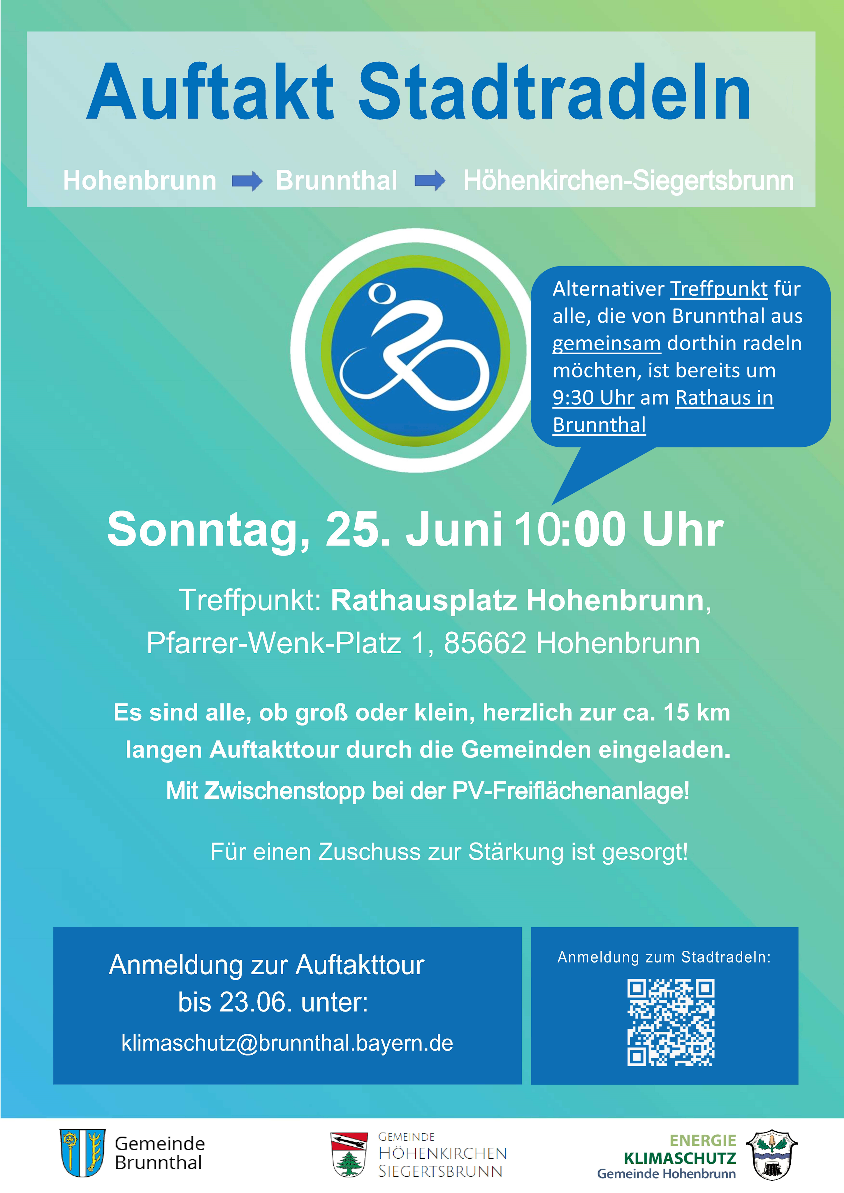 Plakat zur Auftaktveranstaltung Stadtradeln 2023