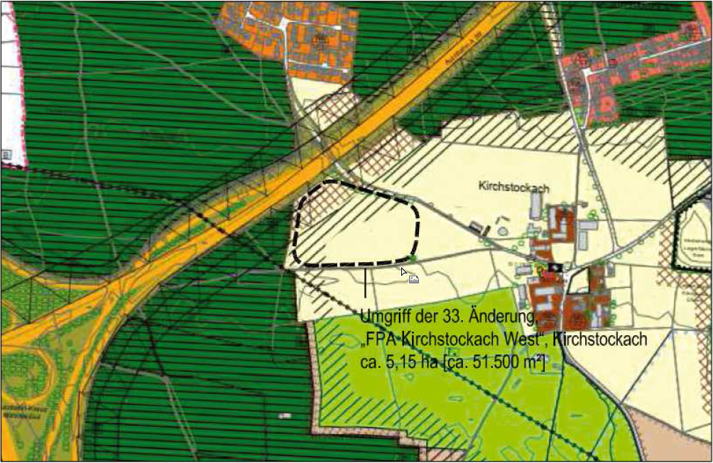33. Änderung des Flächennutzungsplans „SO FPA Kirchstockach  West“, Kirchstockach