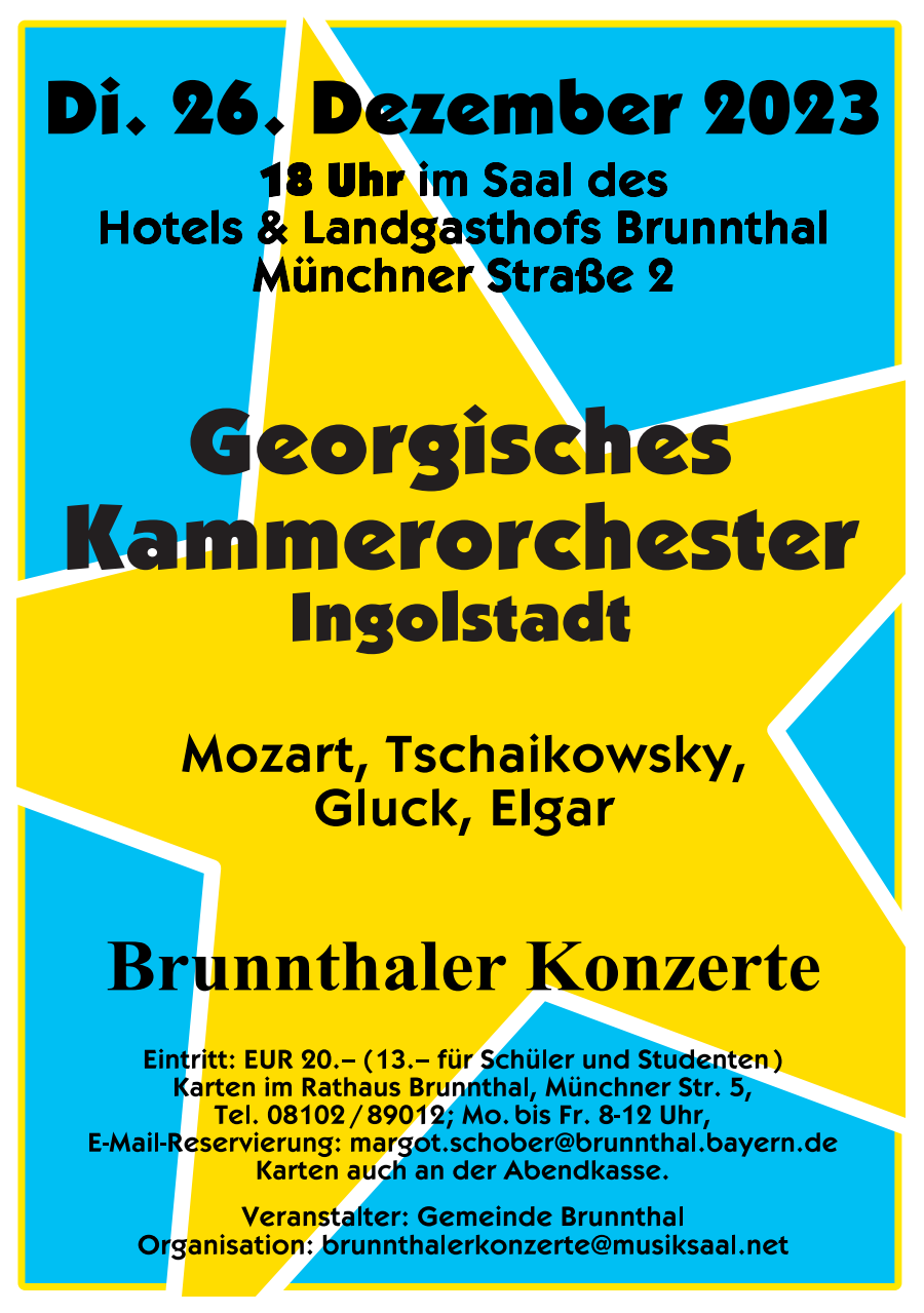 Konzertplakat für Georgisches Kammerorchester Ingolstadt am 26.12.2023