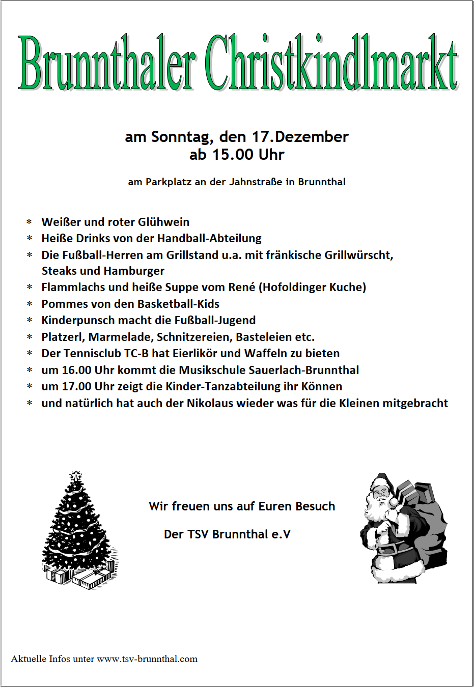Terminankündigung: Brunnthaler Christkindlmarkt am 17.12.2023