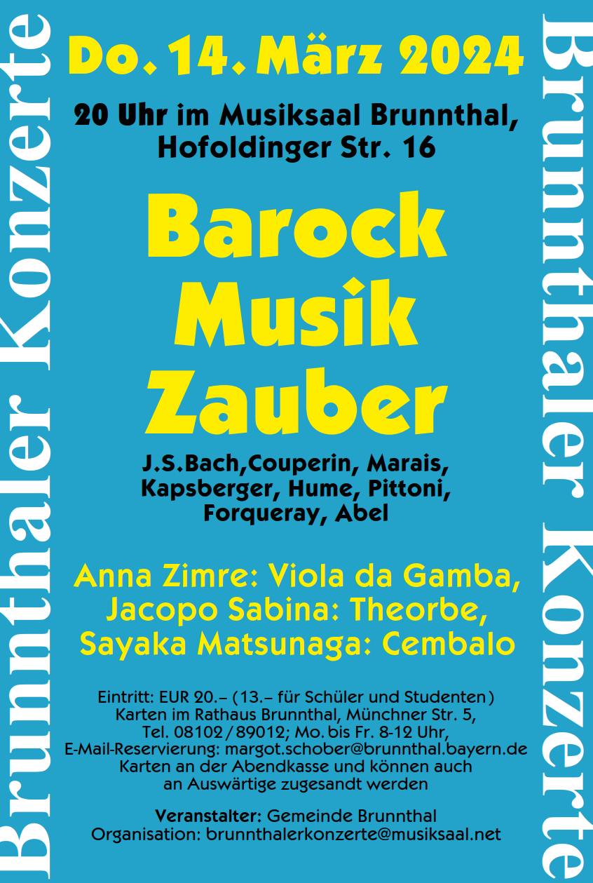 Plakat Brunnthaler Konzert am 14.03.2024