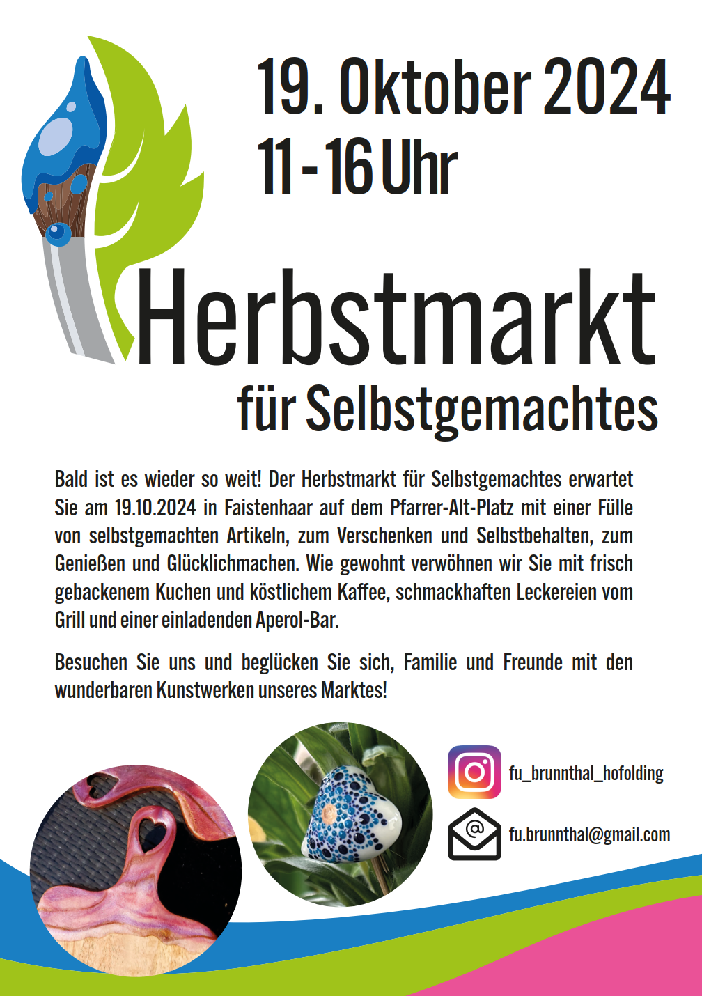 Plakat für Herbstmarkt der Frauenunion Brunnthal Hofolding 19.10.2024